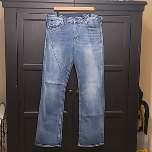 Sliver Jeans Zac 36w 36l Bootcut Slightly Factory Distressed